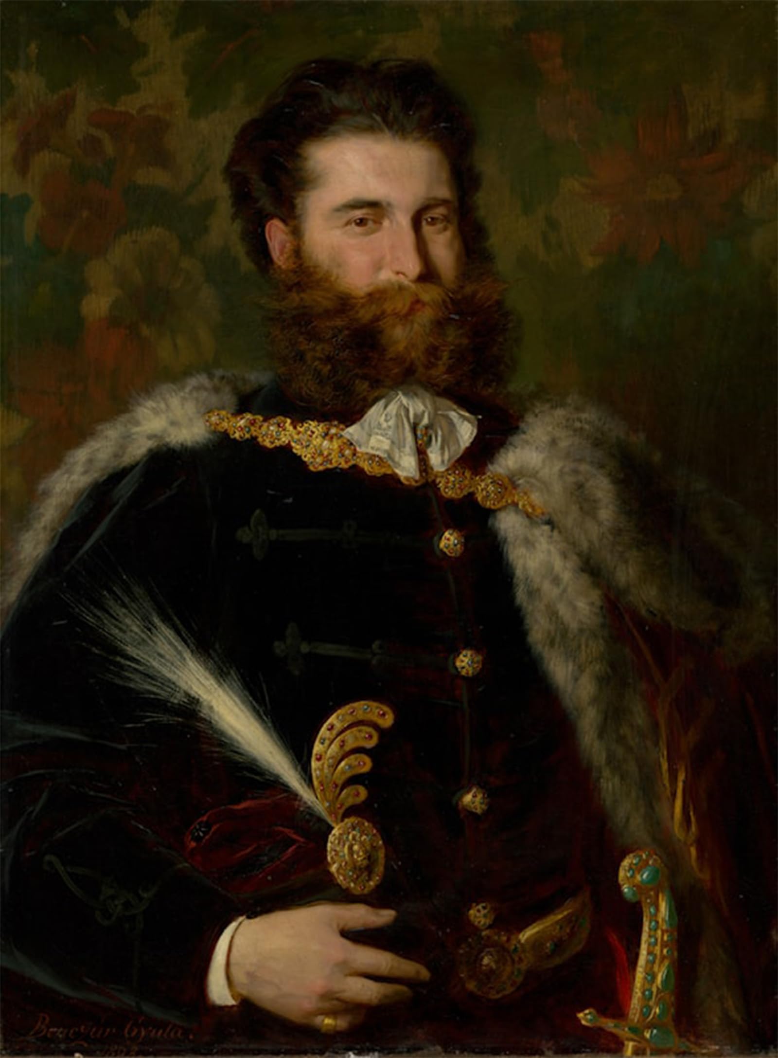 ARTXLXXBN Famous Painting Canvas Artwork Graffiti Print Portrait of Albert Ujházy by Gyula Juluis De Benczur Portrait Canvas Image for Home Decor 60x90cm
