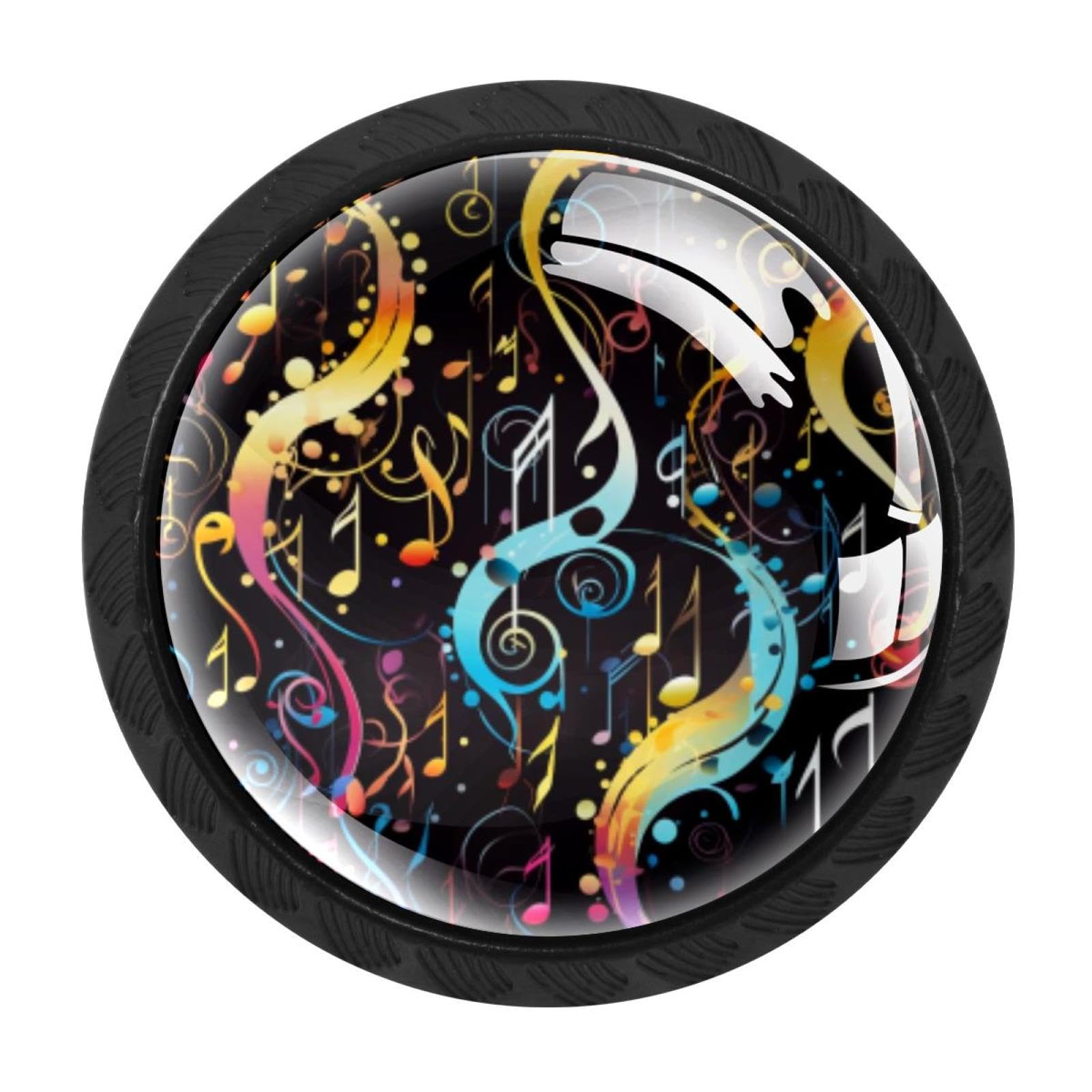 Chenzzzz Multicolored 11 Music Note Drawer Knobs Pull Handle Crystal Glass Circle Shape Cabinet Drawer Pulls Cupboard Knobs With Screws For Kitchen Cupboard Dresser Wardrobe Etc