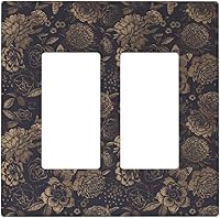 Vista 25 de William Morris Floral Boho Azul Medianoche Azul Bohemio Flor 1 Banda Dúplex Cubierta de Salida Decorativa Receptáculo Único Interruptor Eléctrico