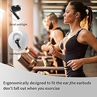 Vista 7 de Auriculares inalámbricos Bluetooth con cancelación activa de ruido, auriculares Bluetooth estéreo de alta fidelidad con funda de carga, auriculares