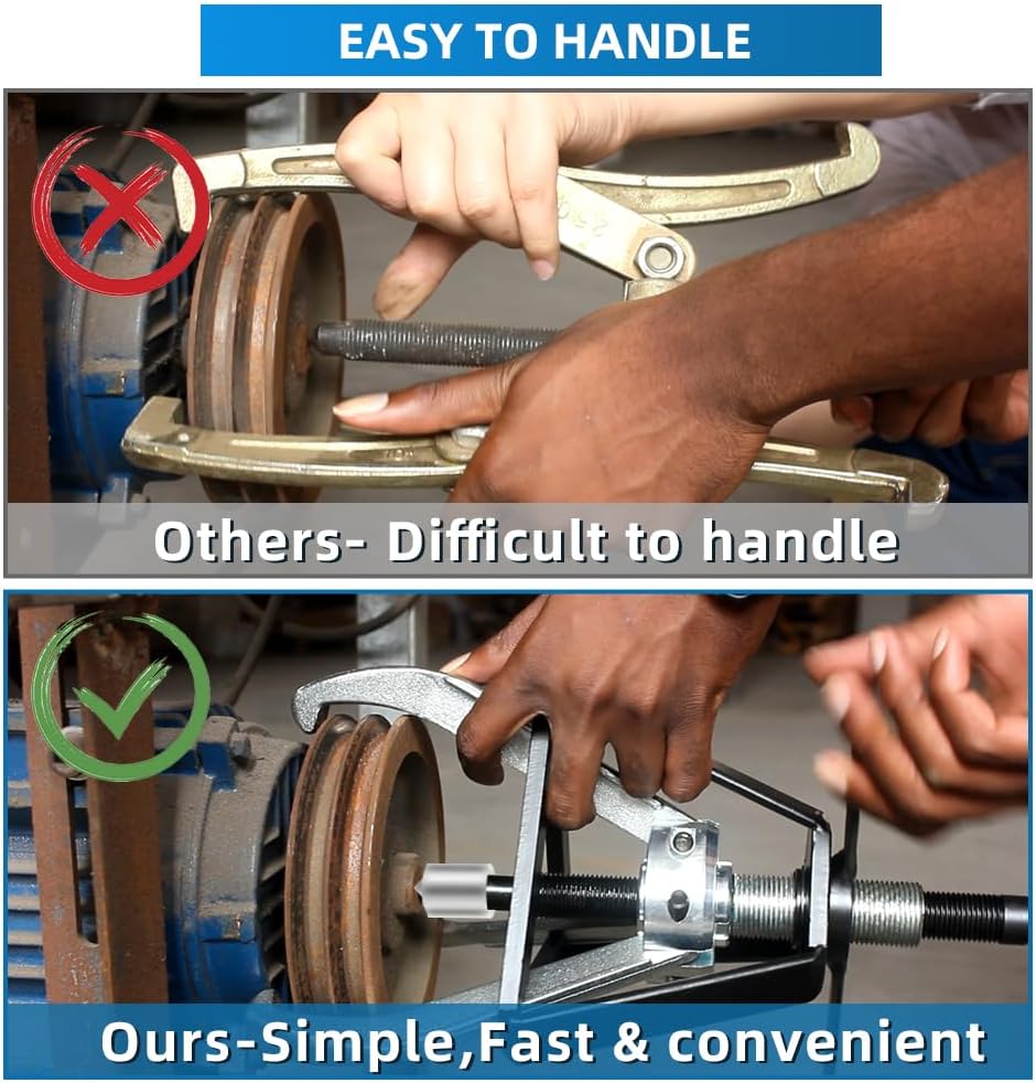 BESTOOL 3 Jaw Gear Puller, 2 Ton Pulley Puller Tool, Removal Tool for Gears, Pulley, Flywheel