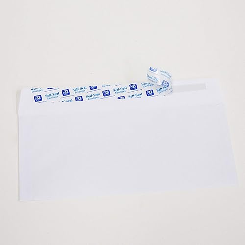 Miniatura 3 de BAZIC #10 - Sobre de correo blanco autosellante de 4 18 x 9 12, cierre rápido seguro, sin ventana, despegar y sellar (paquete de 40)