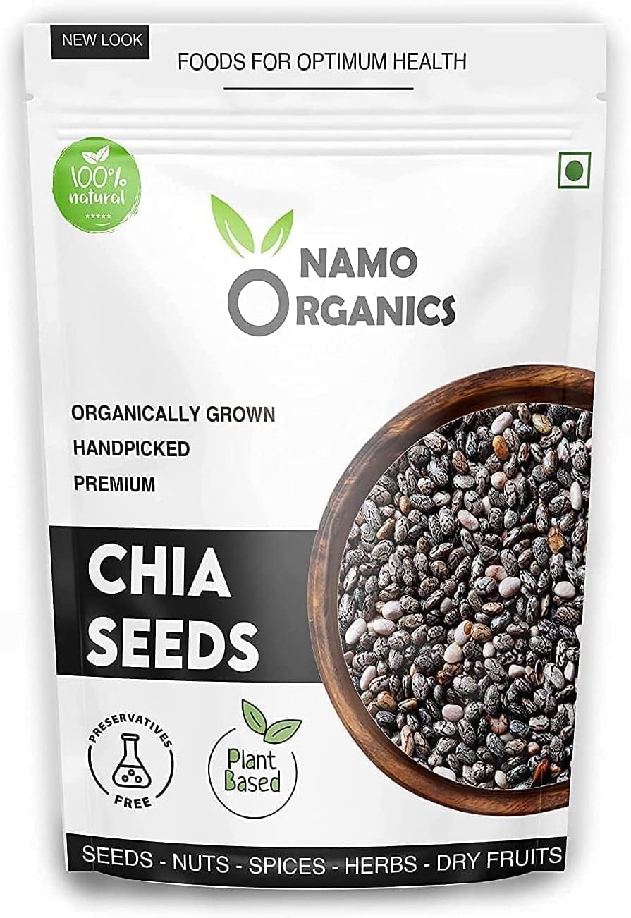 Namo Organics - Basil Seeds 500 Gm - Premium Raw Sabja Seed | Protein Rich | Basil Seeds for heathy Life