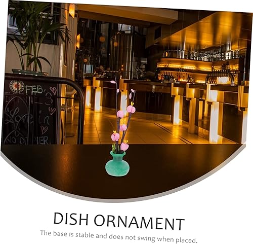 Miniatura 8 de Decoración japonesa para decoración de boda para ceremonia, flores artificiales verdes para acuario, plantas artificiales en jarrón, fabricación de