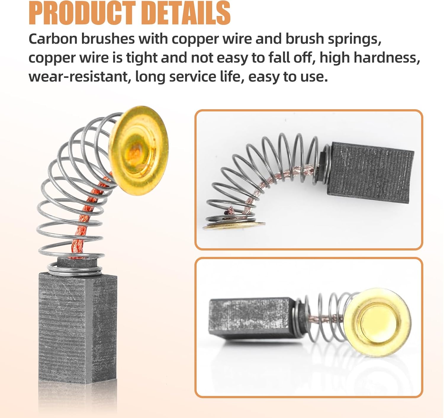 3 pack 126984 Carbon Brush with Spring for Miller Welder Arc Welding Equipment Replacement Parts