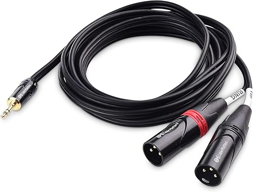Miniatura 2 de Cable Matters Cable TRS a 2 XLR de 0.138 in de 18 de pulgada de 10 pies, macho a hembra, cable de conexión auxiliar a doble XLR