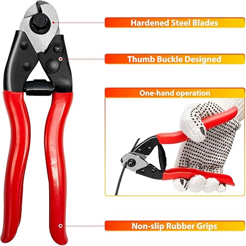 Miniatura 5 de Steel DN Mate Cuerda de alambre negra de 400 pies y 18 pulgadas, cable de acero inoxidable de grado marino T316L para sistema de barandilla de cable