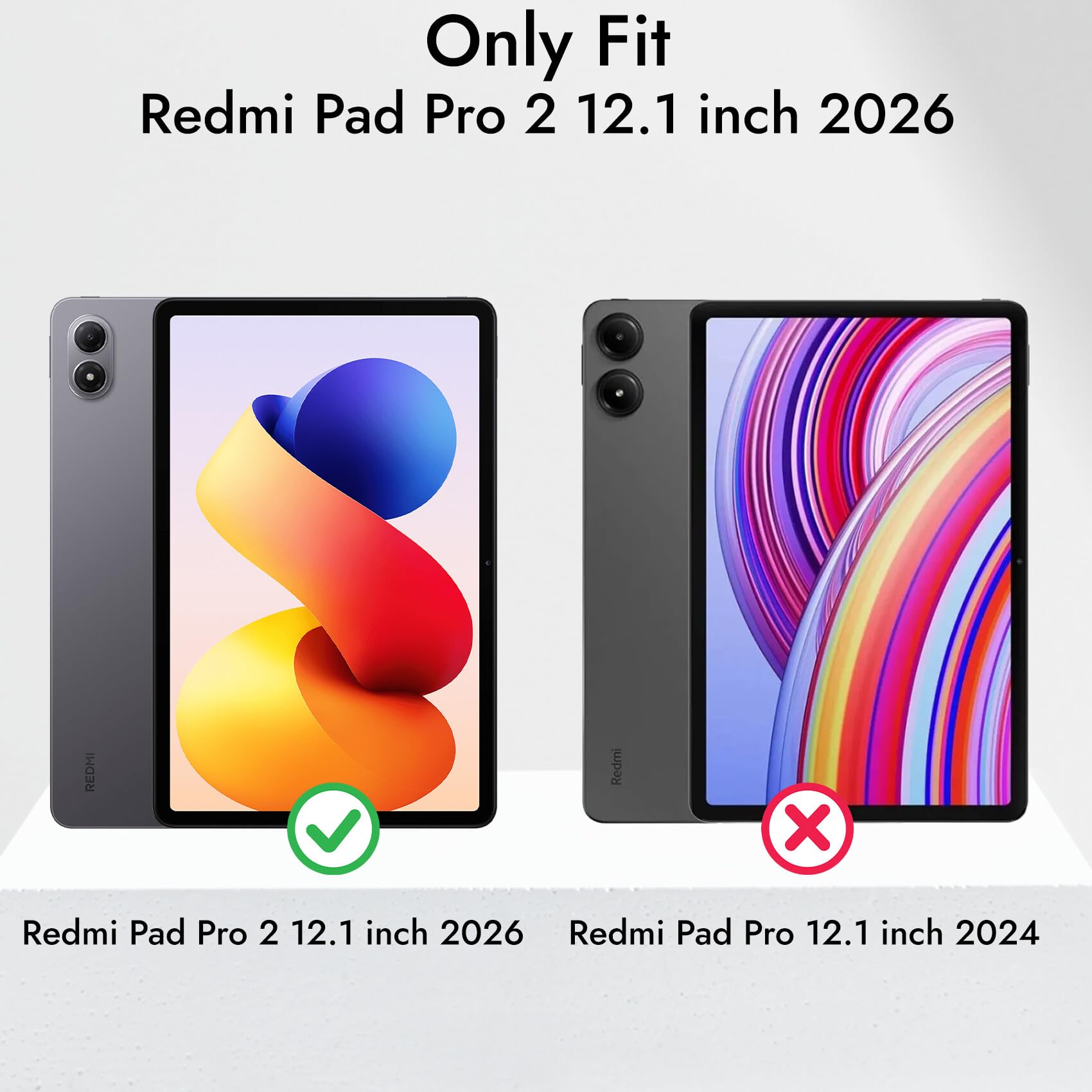 Robustrion Cover for Redmi Pad 2 Pro 12.1 inch Cover Case with Pencil Holder, Trifold Cover Case for Redmi Pad 2 Pro 5G Tablet Cover [Auto Sleep Wake Support] - Black — Amazon image 2