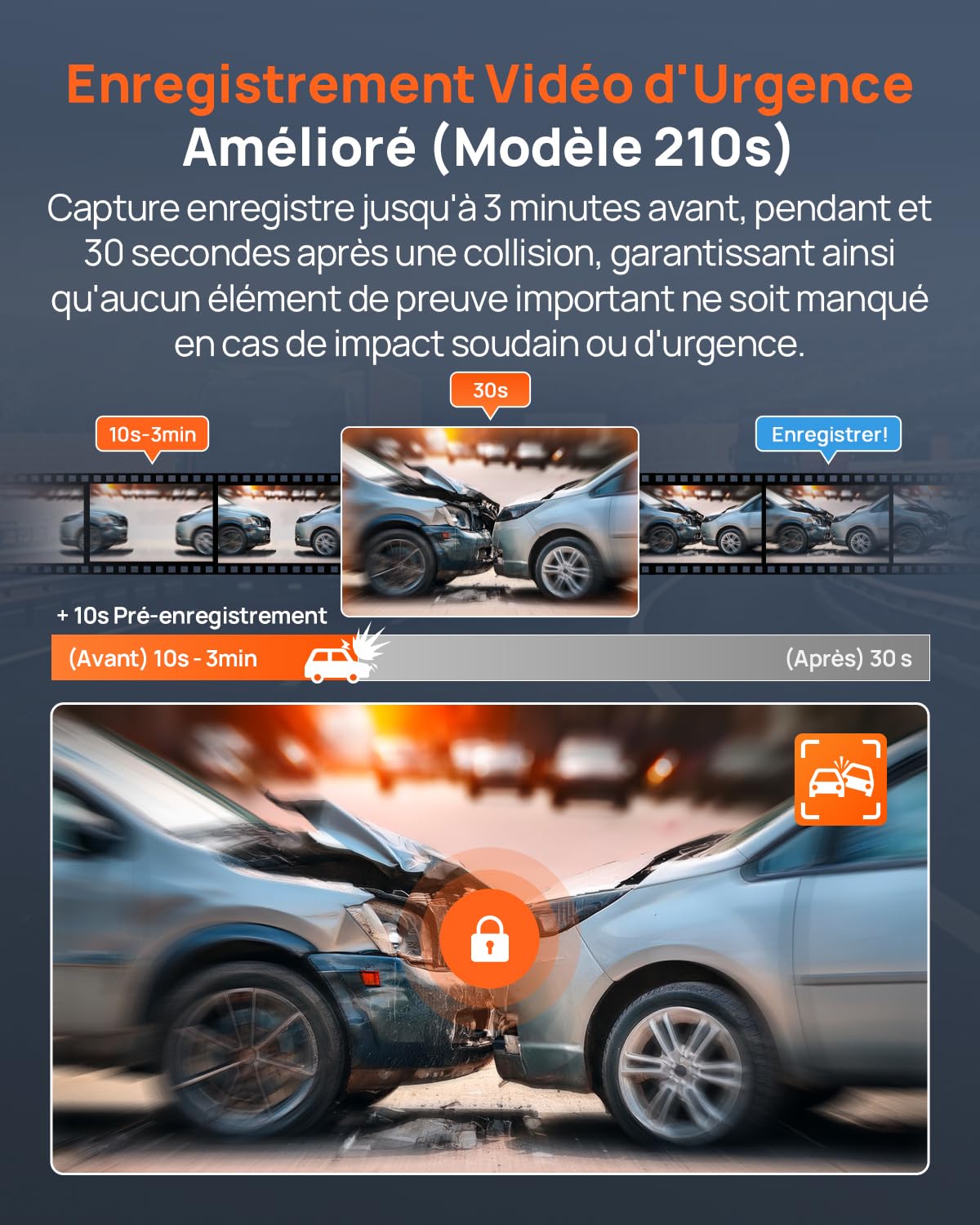 70mai Dashcam Voiture A810S, 4K+1080P Dashcam Voiture Avant Arrière Double STARVIS 2, HDR Vision Nocturne, 4G LTE, ADAS, GPS Intégré, WiFi & App Contrôle，Mode Stationnement avec Carte MicroSD 128 Go