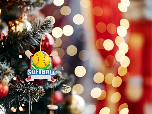 Miniatura 3 de Adornos de sóftbol, adorno de sóftbol 2025, adorno de sóftbol para niñas, idea de regalo de sóftbol, adorno para árbol de Navidad, incluye etiqueta
