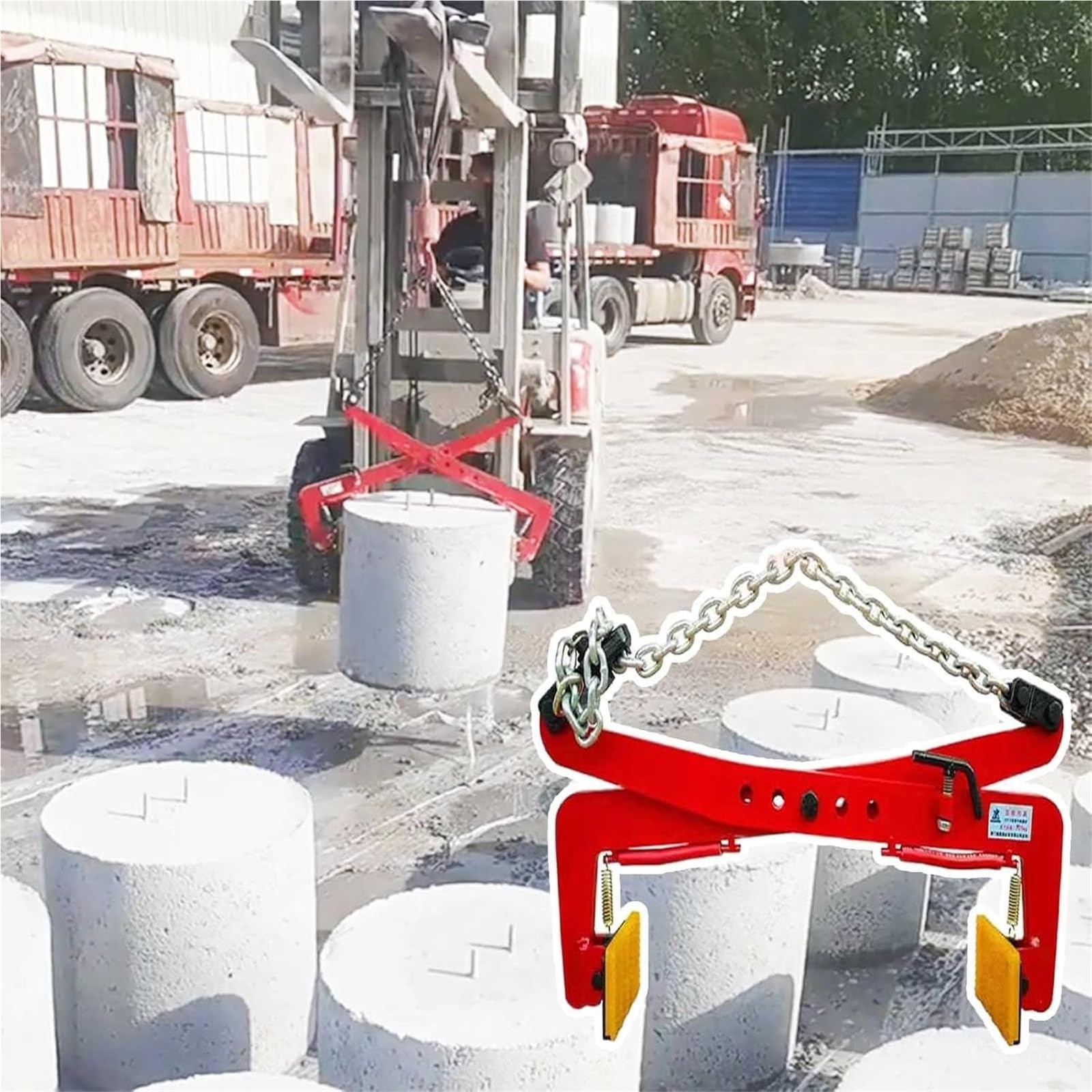 Pince de levage pour pierre XX-Large de 1125 kg avec mâchoire réglable