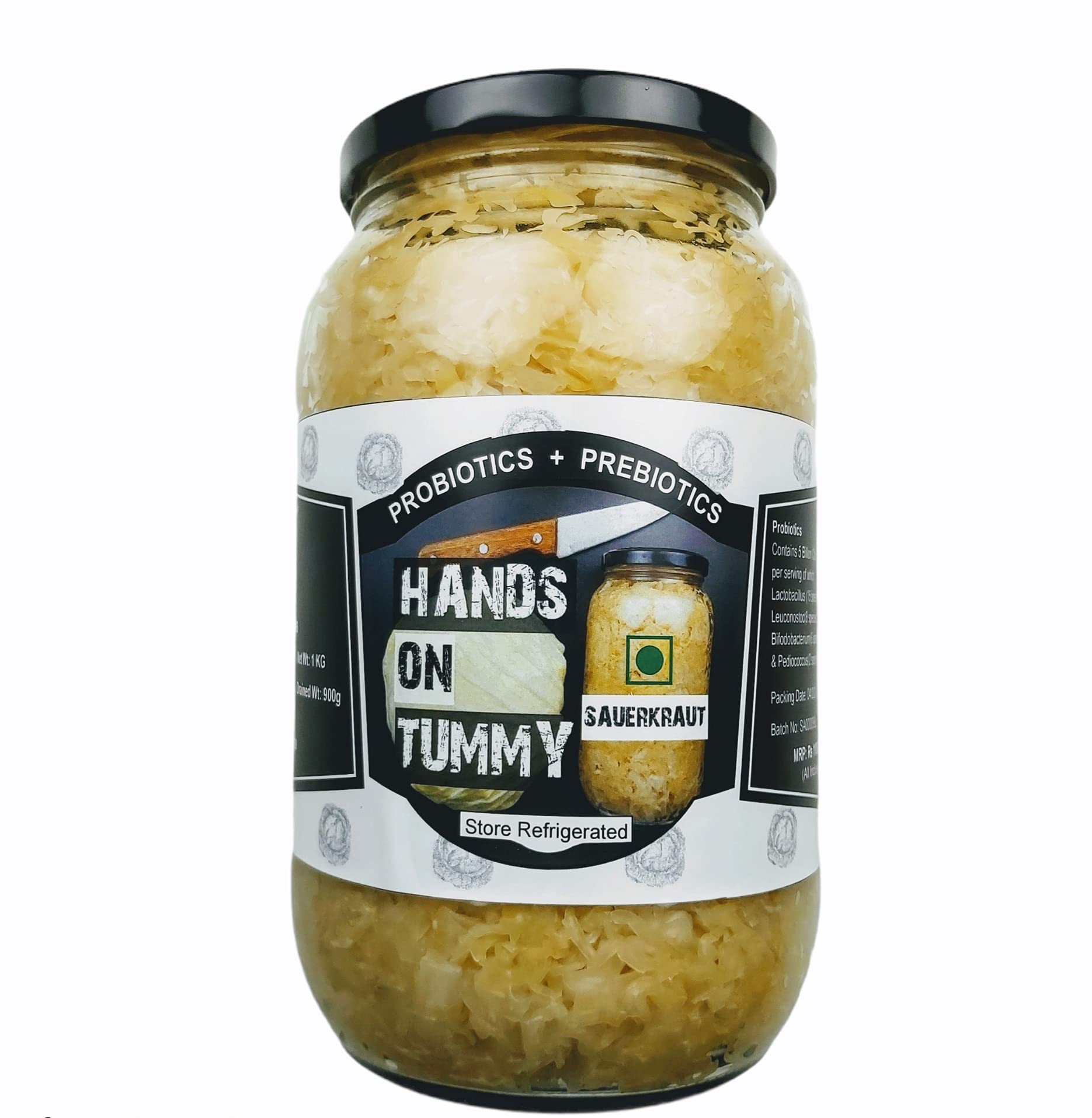 Hands on Tummy - Sauerkraut (1 Kg) - Probiotic Pickle for Gastrointestinal Health (B07VD1BWKT) Amazon Price History, Amazon Price Tracker