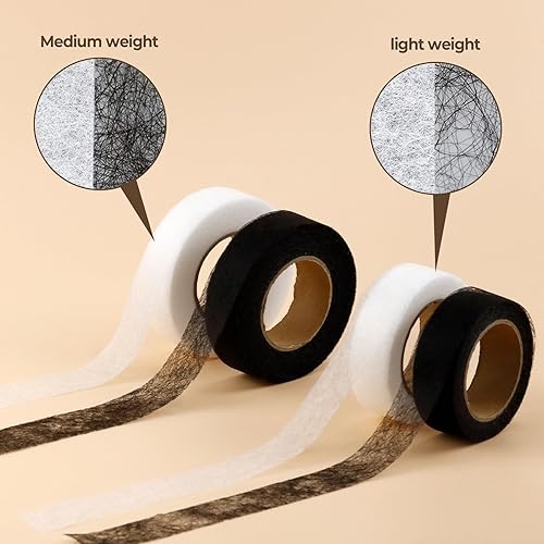 Miniatura 2 de PLANTIONAL 4 Rolls Iron on Hem Tape, Light Weight and Medium Weight Adhesive Web, No Sewing Required, Fabric Fusing Hemming Tape for Jeans Clothes