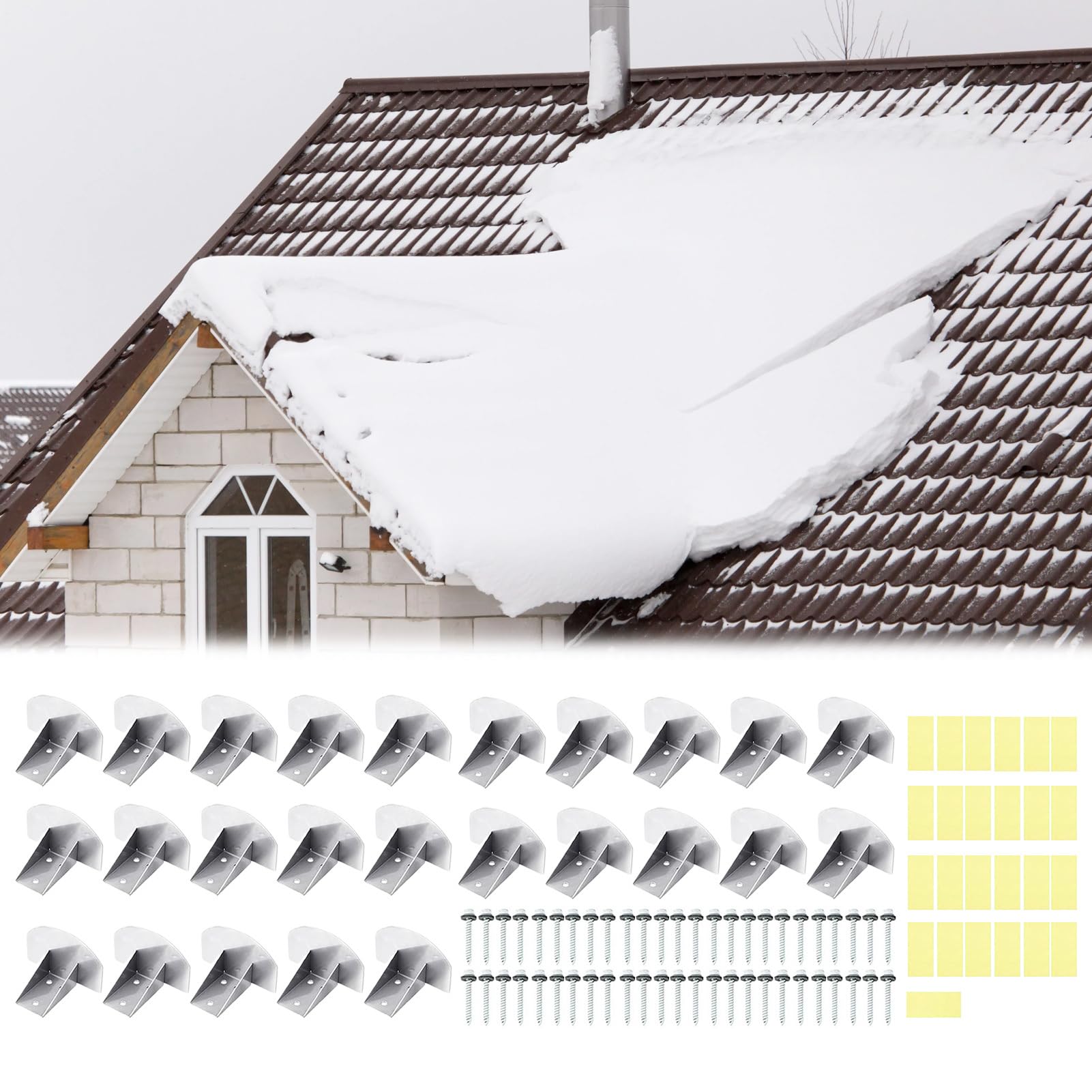Retenedores De Nieve Para Techo De Acero 25 Unidades Barreras | Sistemas De Retención De Nieve Para Tejas Y Canalones En Viviendas Y Edificios