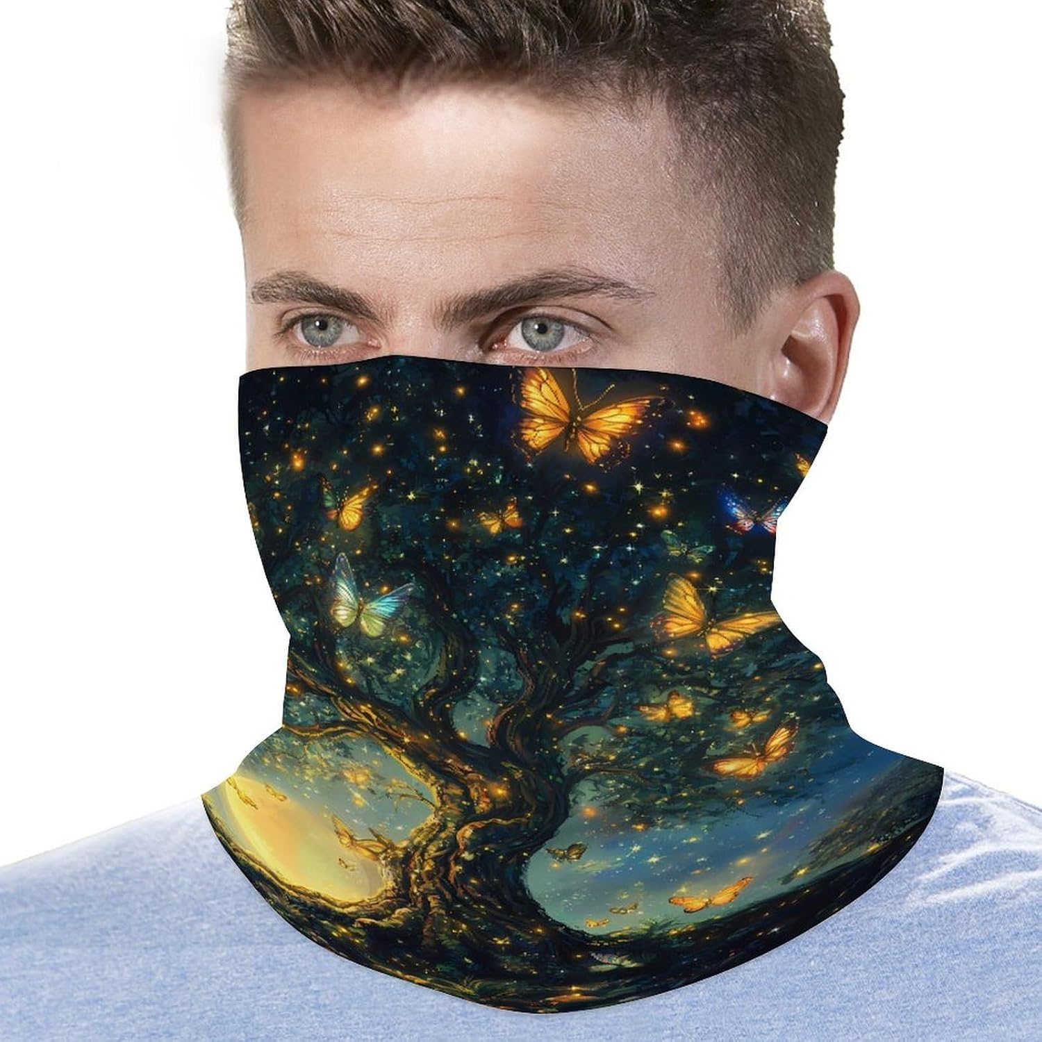 Butterfly Treelife Face Cover Neck Gaiters for Men Women Sun Protection Mask Scarf Hiking Bandana