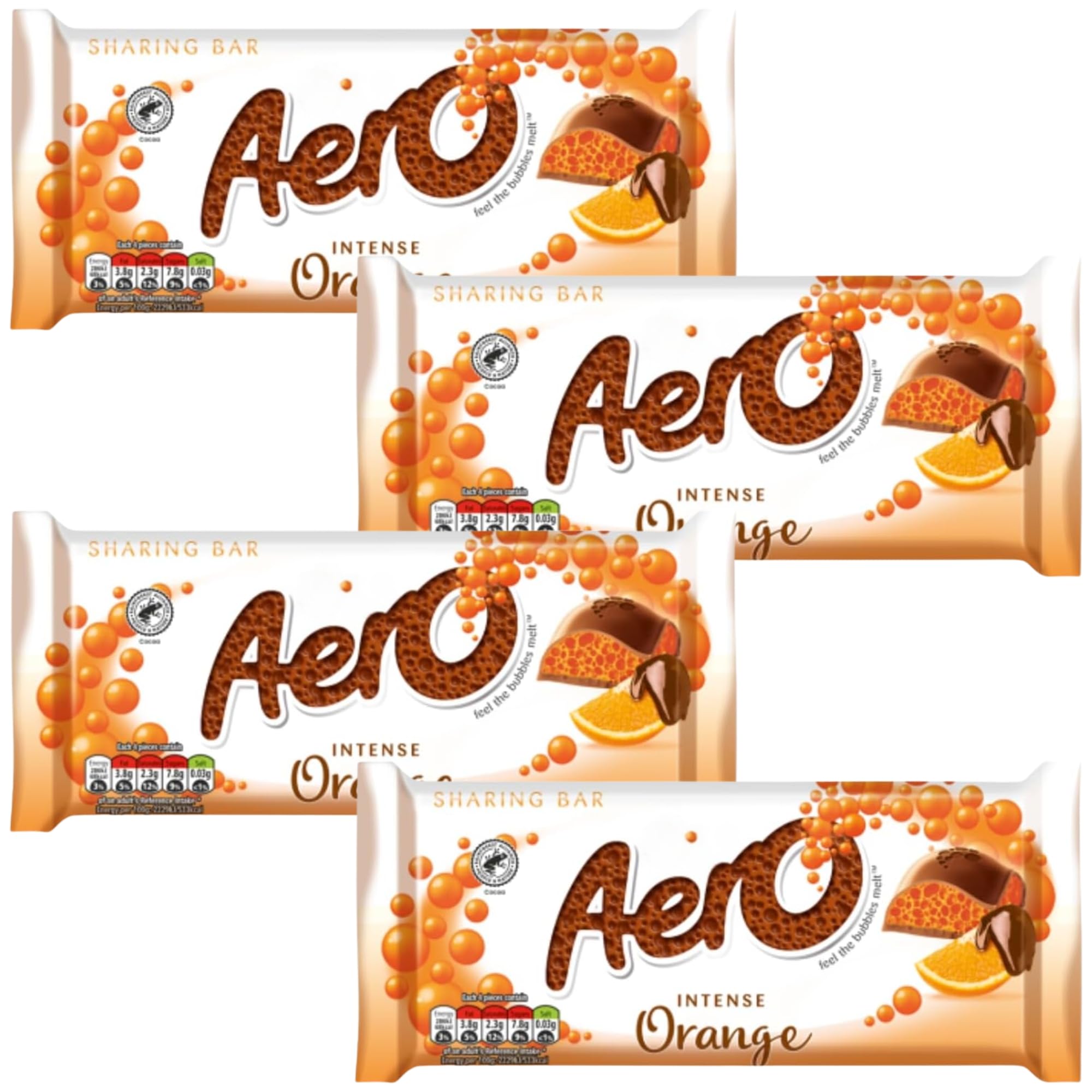 Chocolate Bars Bundle Containing Aero Intense Orange 90g (4 Pack)
