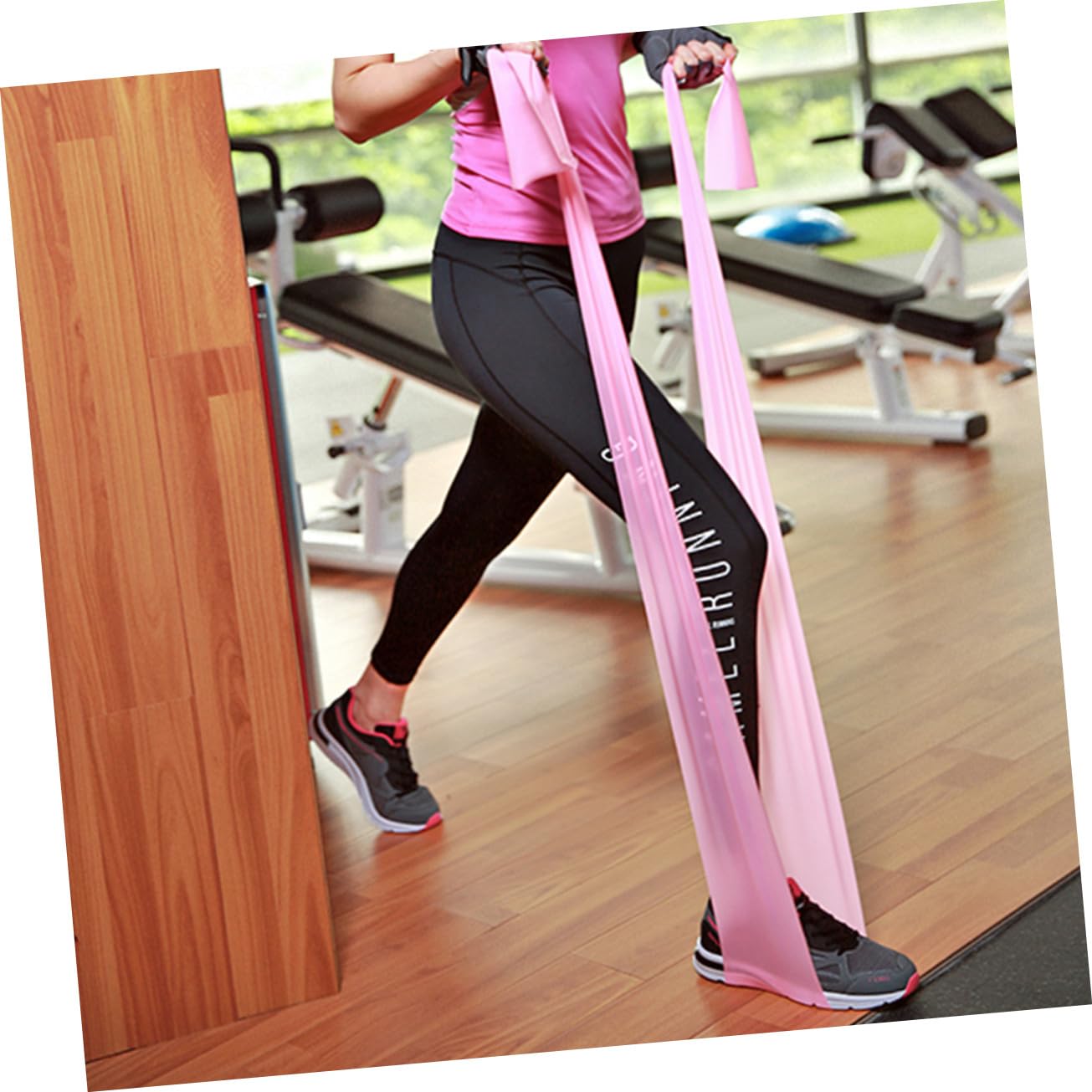 VICASKY 9 Fasce Elastiche Yoga in Lattice Odore Cinghie Stretching Fitness per Resistenza Alta per Migliorare Flessibilità e Rosa Blu