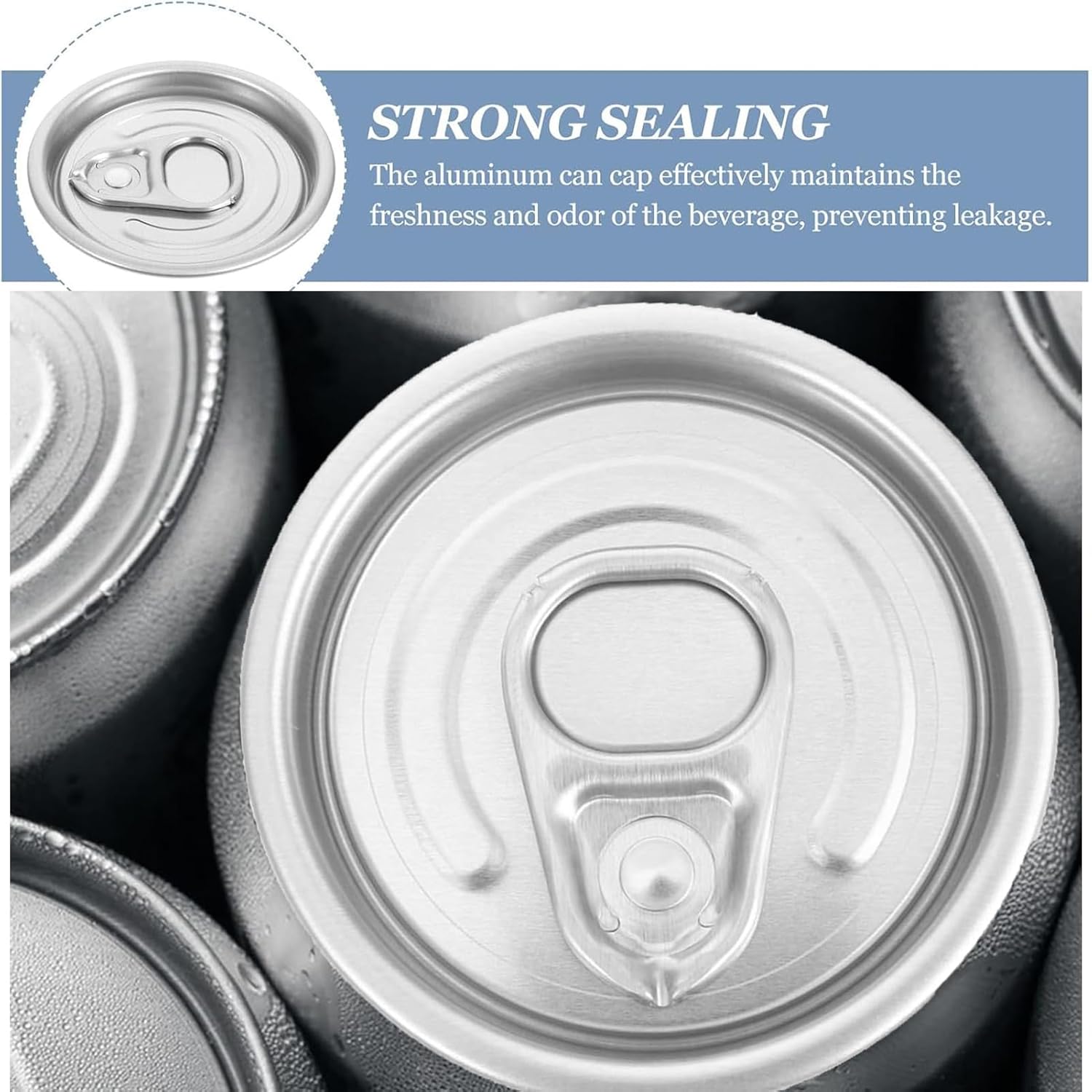 Aluminium fizzy drinks can sealing lids | Easy-pull covers | Sturdy wide neck drinks can covers | Leak-proof freshness seal & effortless opening | Wide neck covers for fizzy drinks & beer cans