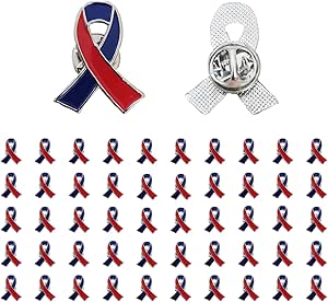 Amazon.com: Mzztino Red & Blue Ribbon pins Congenital Heart Diseases ...