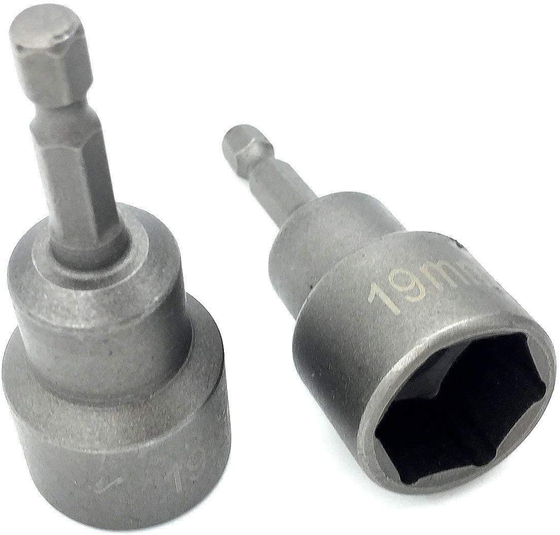 2pc Leveling Scissor rv-Jacks Socket Drill Adapter With 1/4 Quick Connect Hex Shank Tools, Works With All 3/4 or 19mm Hex Drive Jacks,Power Nut Driver Bit Set