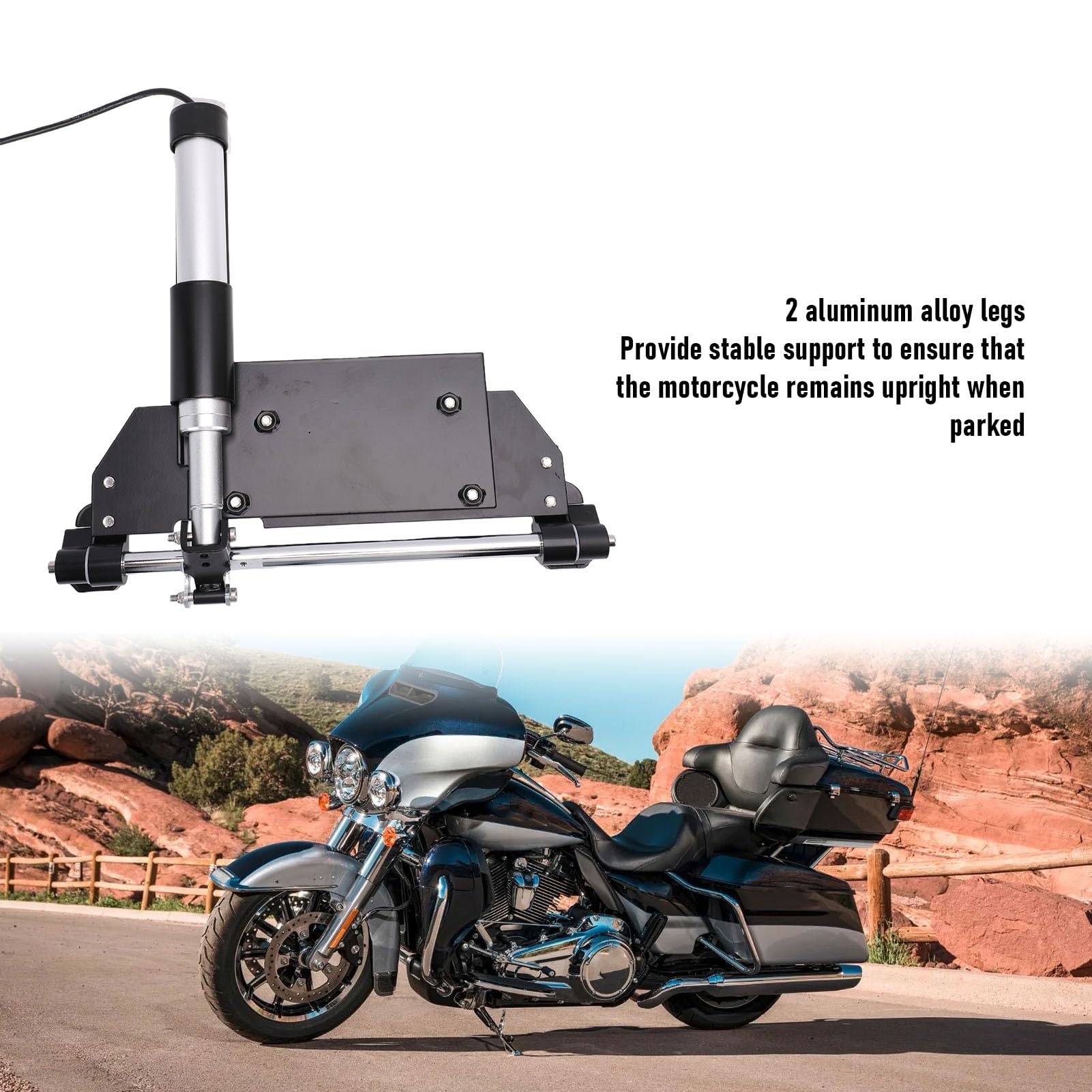 Ejoyous Elektryczny Stojak Centralny Motocykla Metalowy Stop Aluminium Stal Nierdzewna Podstawka Centralna 1 Zestaw z 5 Akcesoriami do Modeli Turystycznych 2017 2025 i Electra Glide Ultra Limited CVO