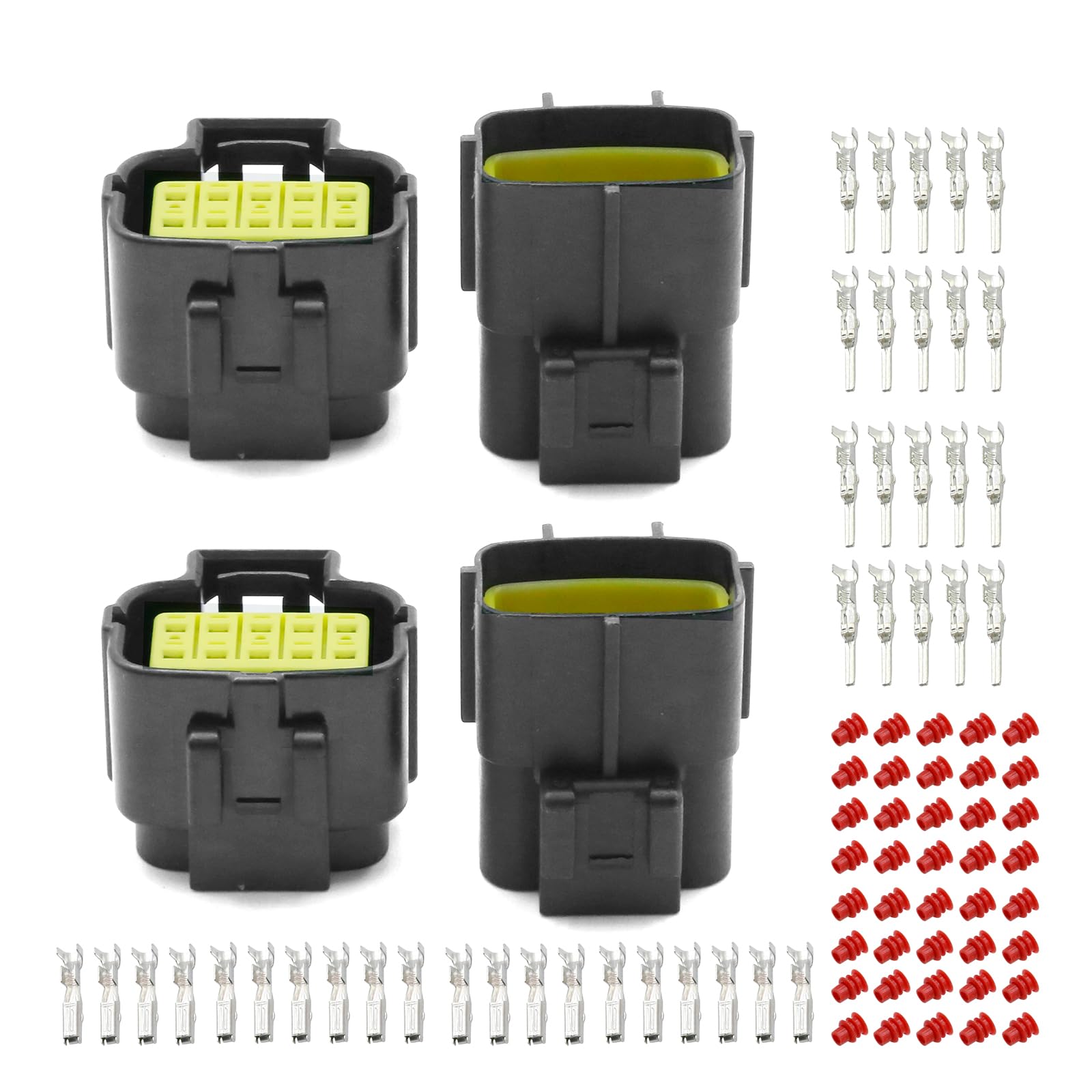 JUUDDENPARTS 2 PCS Electrical Connector Plug, Waterproof Electrical Wire Connector Plug, Connector Electrical Plug for Car (10 Pin)