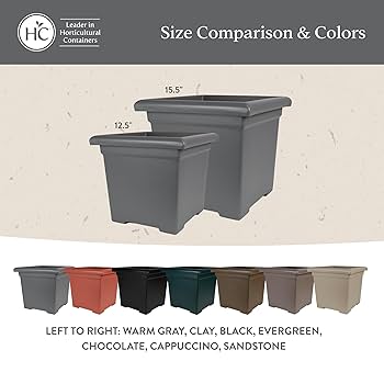 Amazon.com: The HC Companies Accent Square Plant Pot w