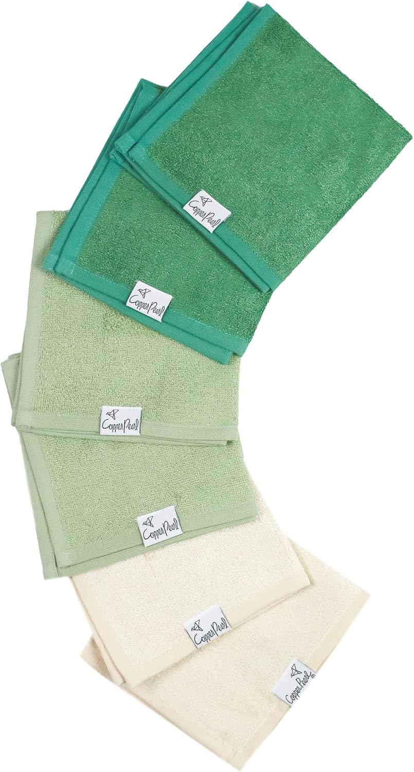 Copper Pearl 6 Ultra Soft Baby Bath Washcloths Premium Large Soft Haven 11" x 11" Towels