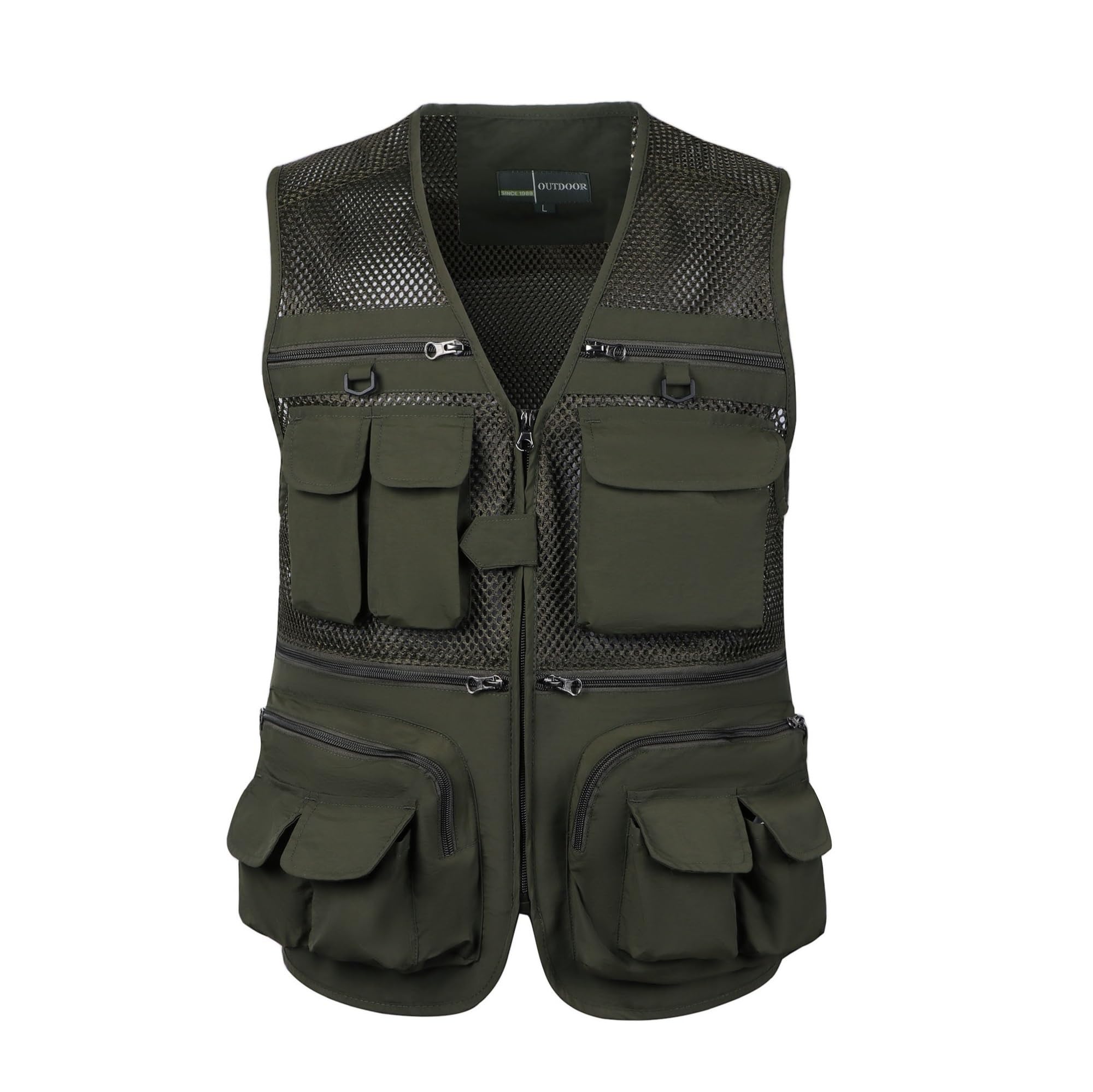 CLSQLXYJZC Gilet Da Lavoro Uomo In Rete Antistrappo, Gilet Da Uomo In Rete Leggera Traspirante Con Cerniera, Multitasche, Giacca Casual Senza Maniche Campeggio, Per Corsa, Lavoro, Fotografia