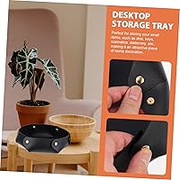 Vista 6 de ERINGOGO 4pcs Dice Tray Bandejas Decorativas Folding Bracket Desktop Stand Table Trays Folding Tray Desk Tray Leather Bracers Decorative Tray Trim