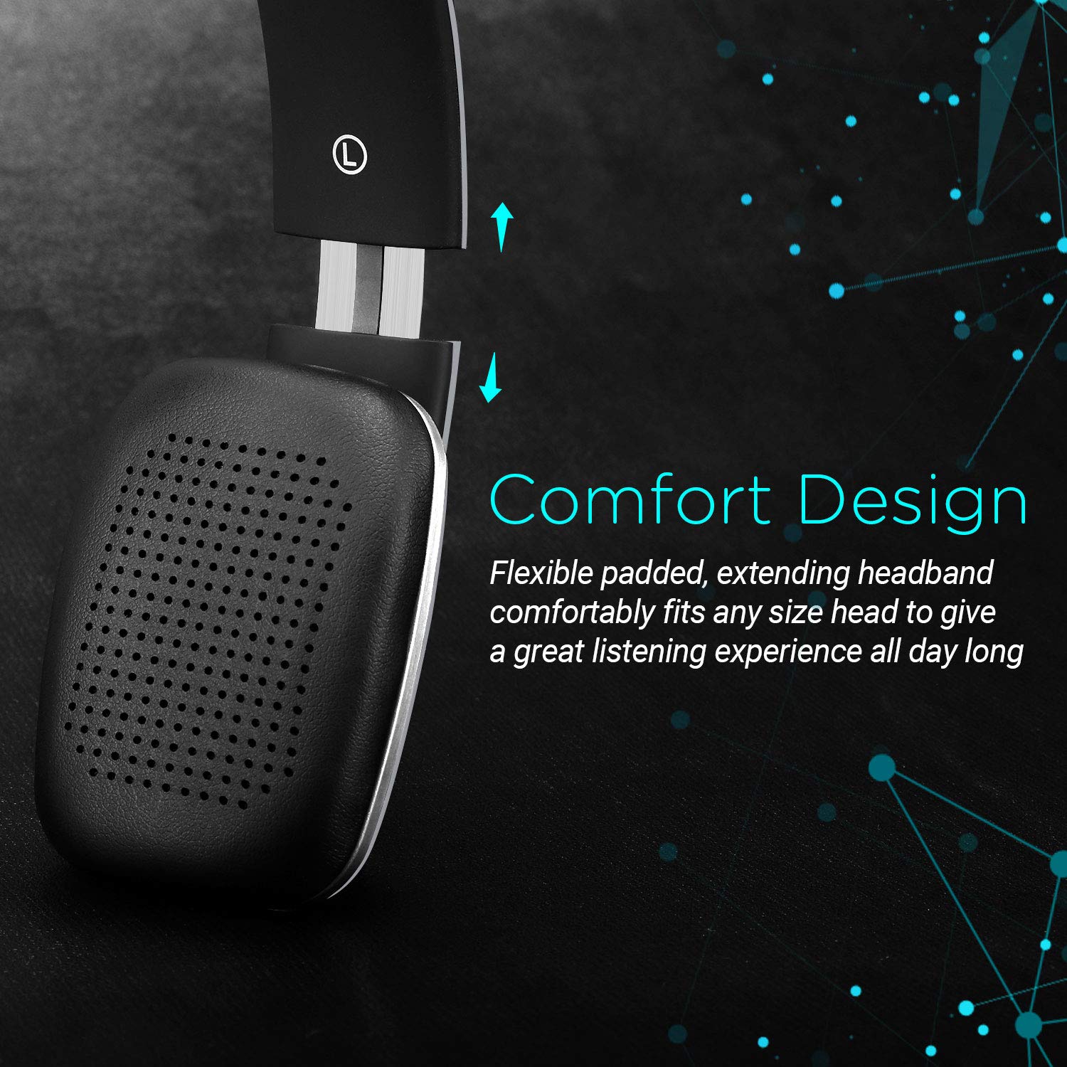 August Auriculares Bluetooth de Diadema EP636 - Casco Inalámbrico NFC con Micrófono Manos Libres para Teléfonos, Tabletas y Ordenadores, Color Gris