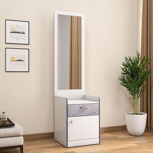 Nilkamal Marbito Dresser with Mirror - Frosty White