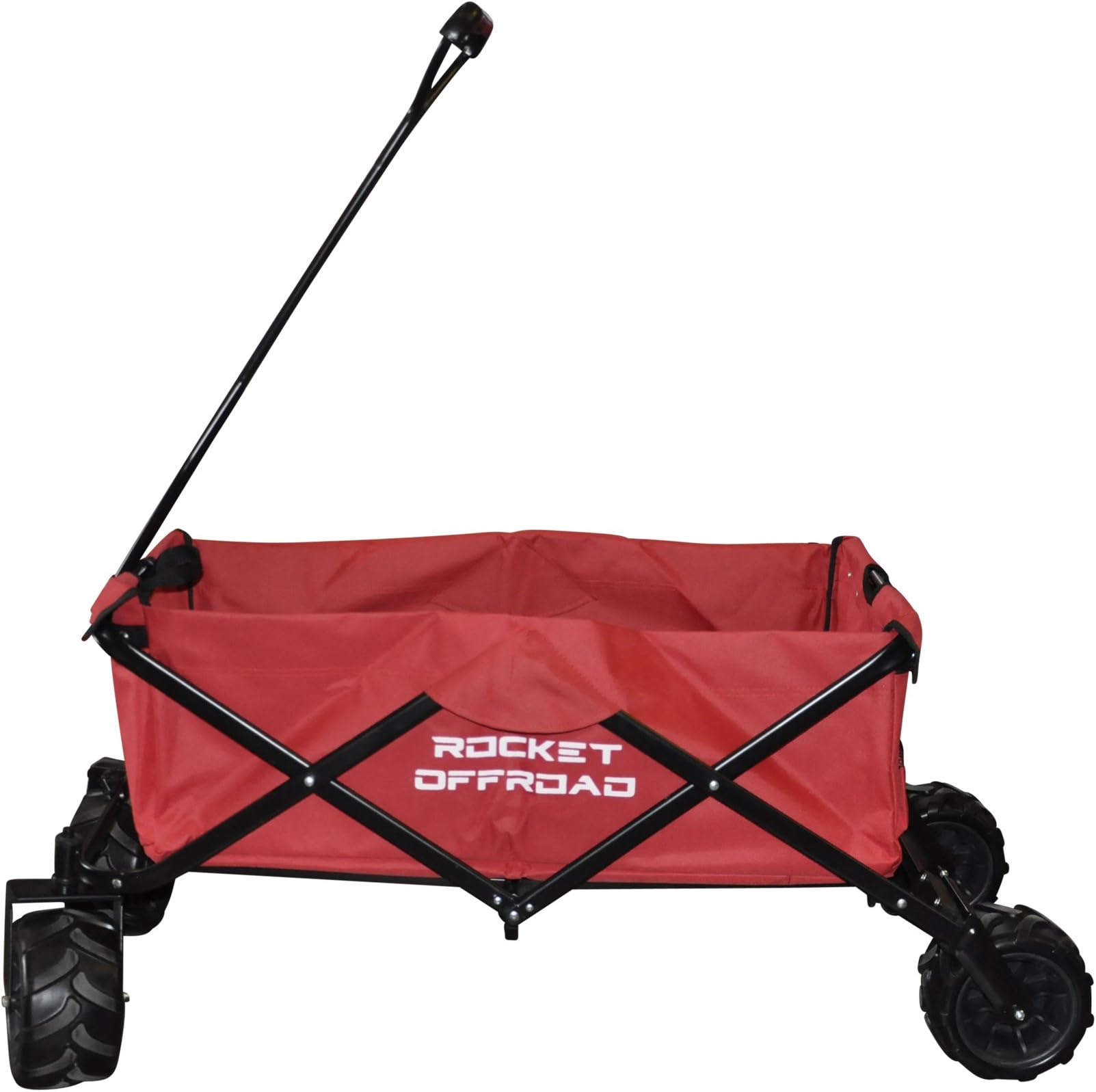 Rocket Offroad RO-UBW-RD All Terrain Collapsible Heavy Duty Folding Utility Wagon Outdoor Cart, Red