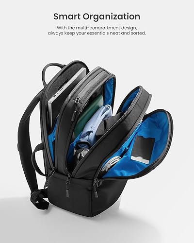 Miniatura 3 de tomtoc Mochila para laptop de 17.3 pulgadas, mochila impermeable para computadora de viaje, ideal para viajes diarios, exploración urbana, viaje de