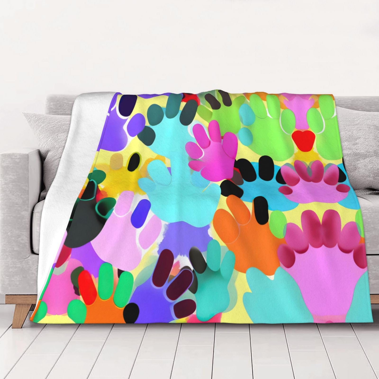 Couverture polaire colorée en flanelle douce pelucheuse thermorégulatrice pour lit