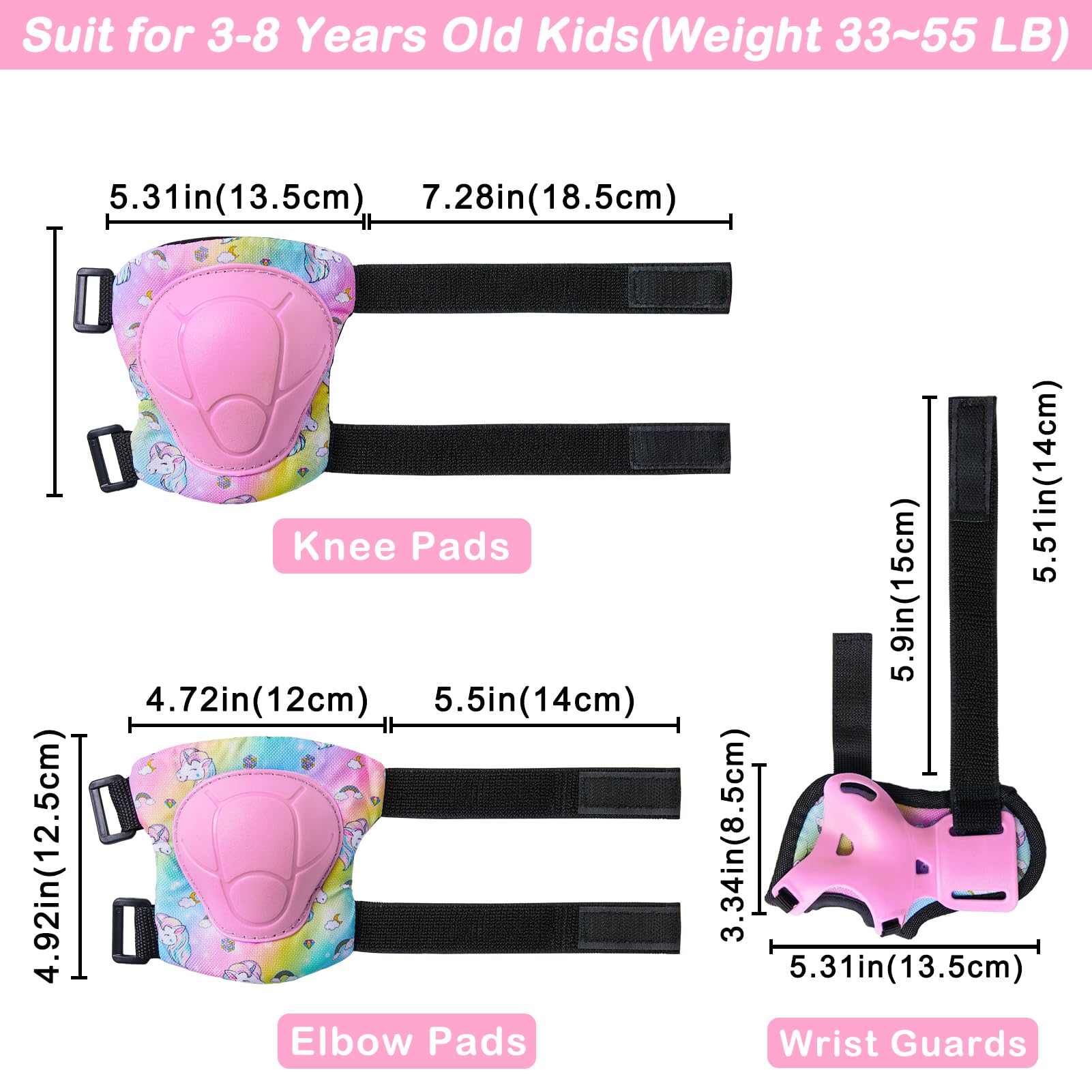 Ensemble de Protections Enfant 6 en 1 Réglables Protection Roller Skateboard