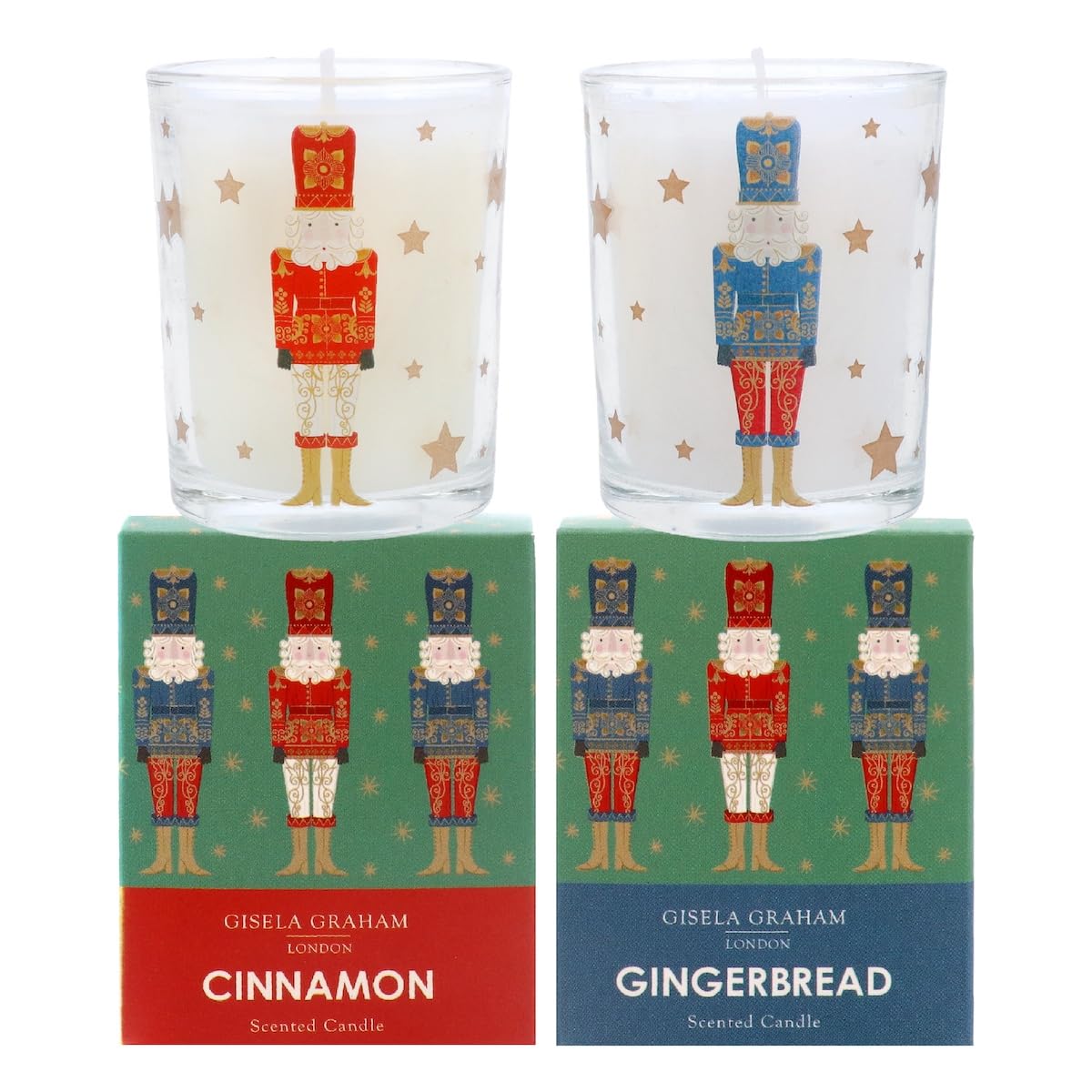 Gisela Graham Multicoloured Gingerbread & Cinnamon Nutcracker Christmas Candles