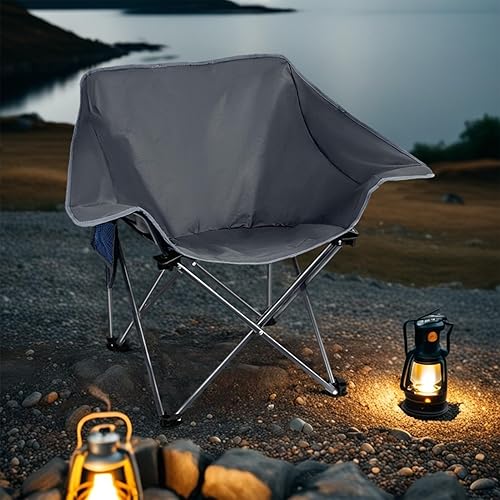 Miniatura 2 de Paquete de 4 sillas de camping portátiles compactas plegables al aire libre sillas deportivas para adultos, campamento resistente, eventos