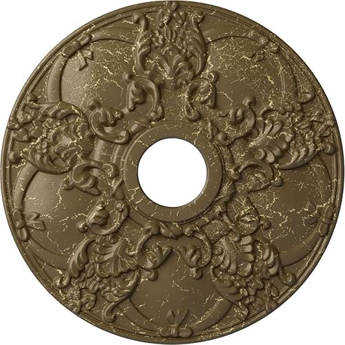 Vista 141 de Ekena Millwork CM18NOPOS Medallón de techo Norwich, 45.72cmOD x 8.97cmID x 1 3/8"P, pintado a mano cobre pulido