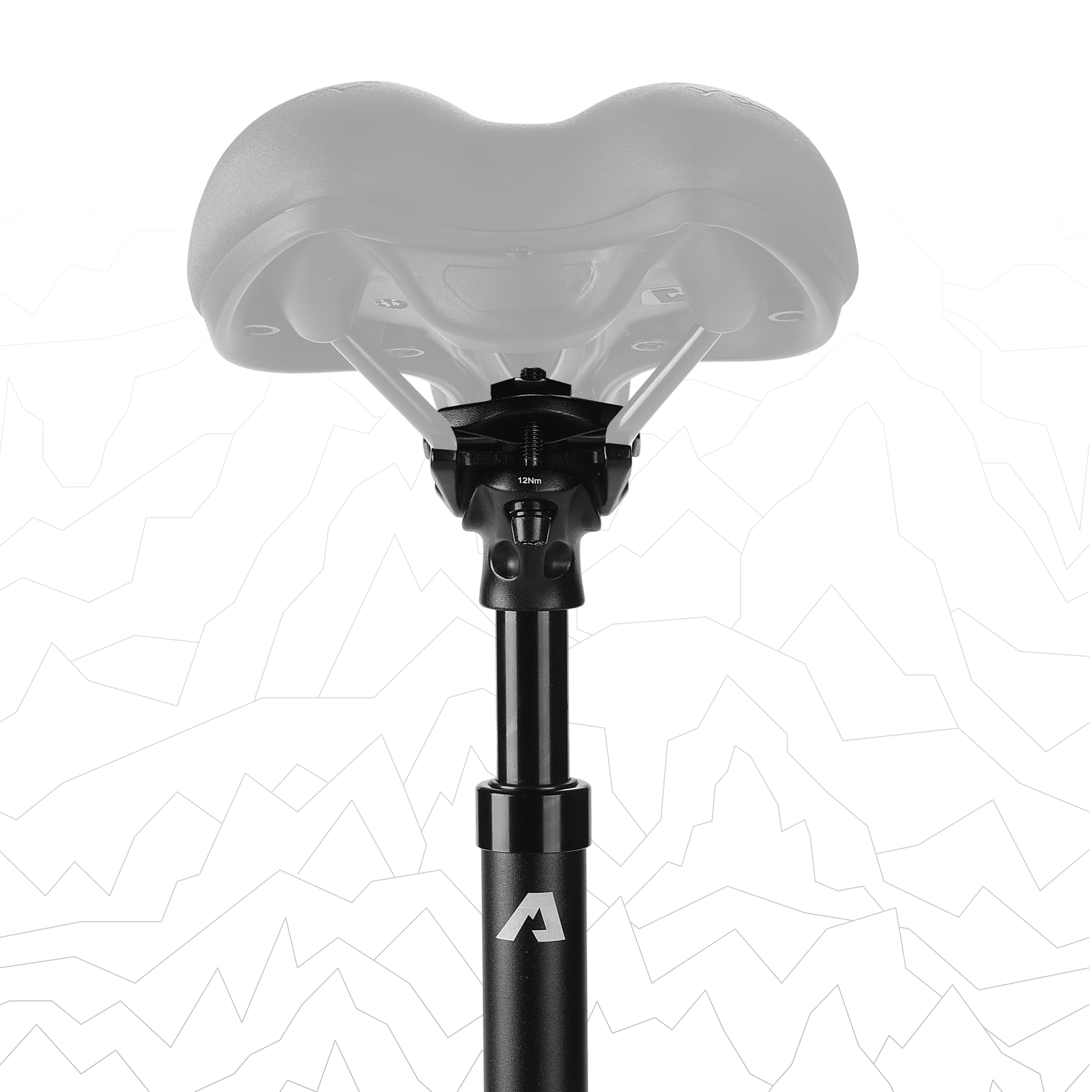 Alpensattel Amortyzowana sztyca podsiodłowa, aluminium 6061, 350 mm, średnica 27,2 mm, ugięcie sprężyny 45 mm, 500 g, do rowerów MTB, E-Bike, trekkingu, do jazdy na rowerze wyścigowym