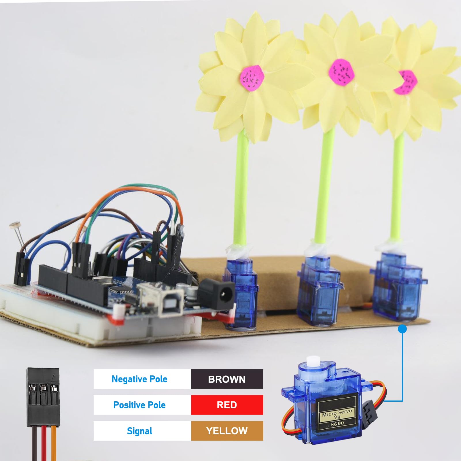 JYUDAUFU Lot De 4 Micro-servos SG92R 9g 180° Avec Testeur De Servo Avec