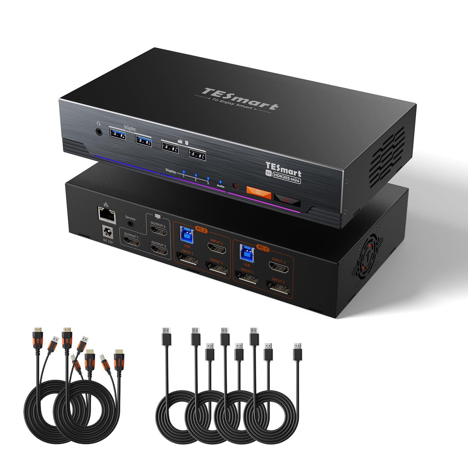Amazon.co.jp: TESmart 8K@60Hz KVMスイッチ 2入力3出力