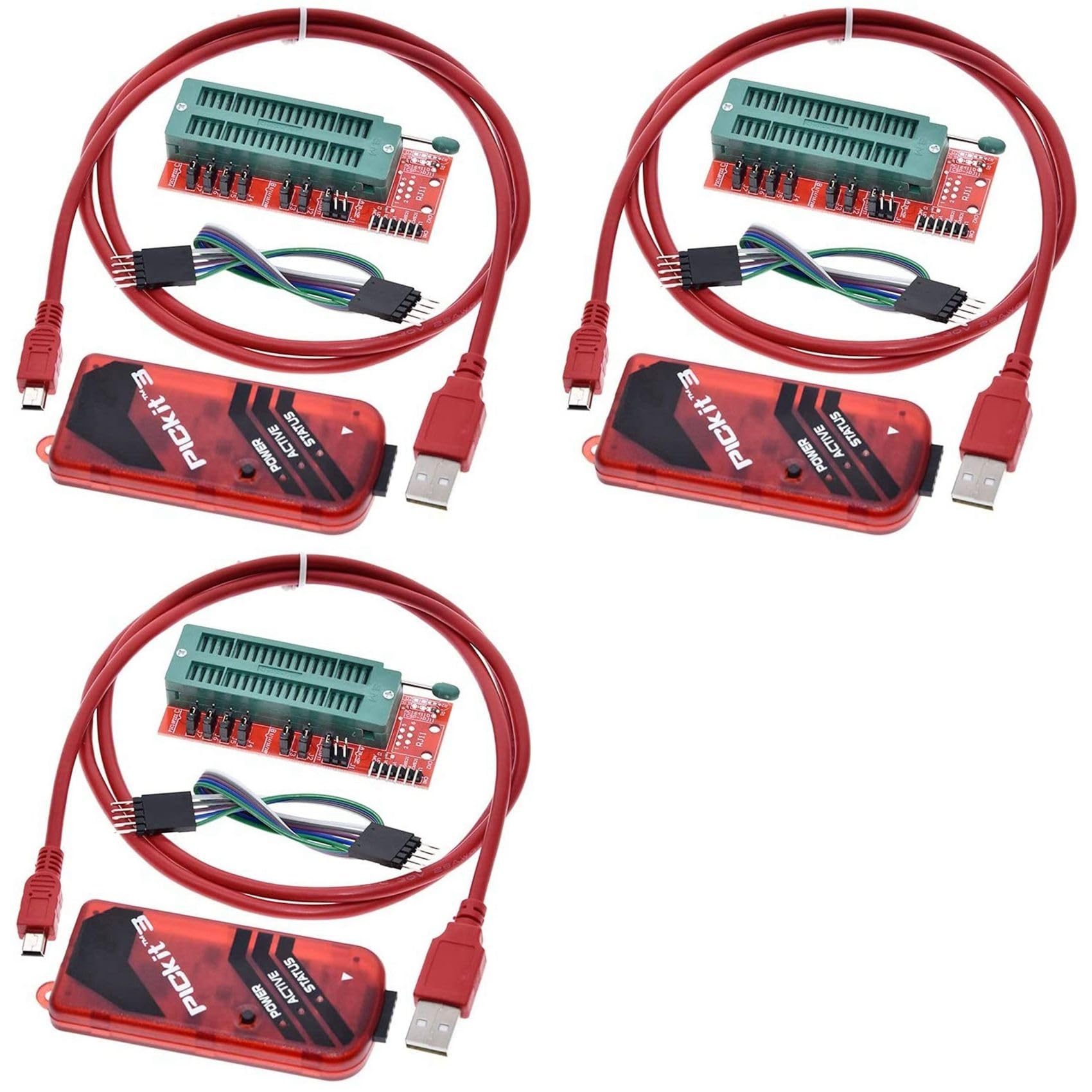 3X PICKIT3 Programmer + PIC ICD2 PIC Kit 2/3 Programmierung Adapter Universal Programmierer Sitz FZ0508
