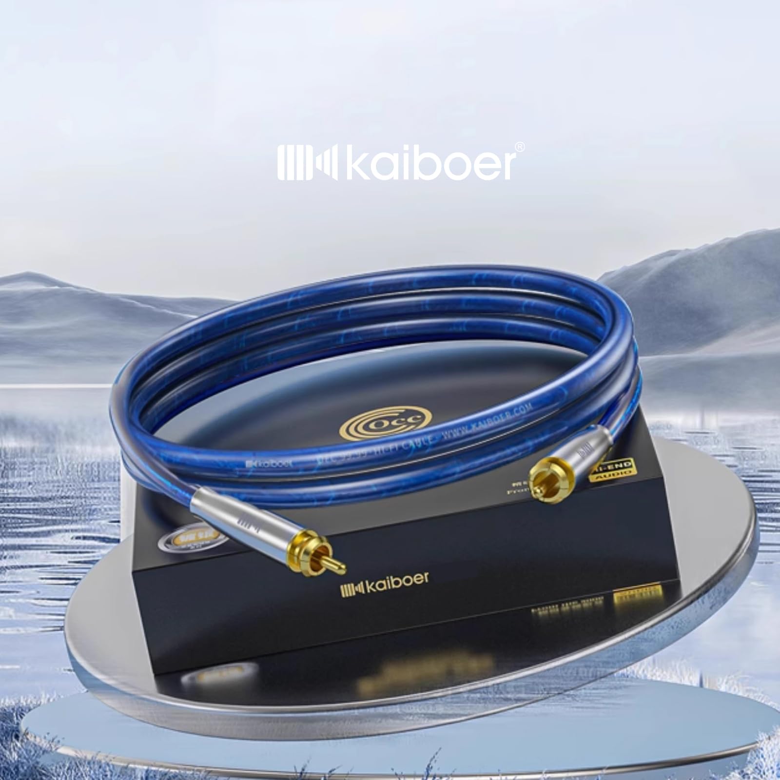 Cables de audio blindados chapados en plata para dispositivos RCA, cable de audio de señal dual macho a macho compatible con interfaz RCA, como amplificador, subwoofer, azul zafiro, 9.8 pies/3