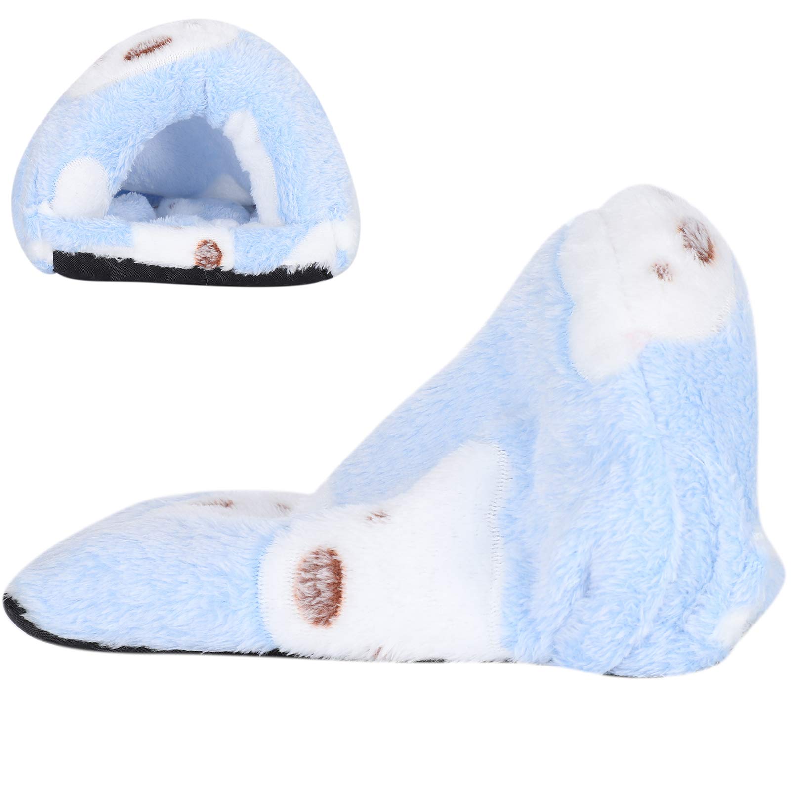 Muiltvoe Mini Pet Winter Sleeping Bed, Warm Flannelette Hamster Guinea Pigs House Cave, with Thermal Insulation, for Small Animals Like Hedgehogs Chinchillas Ferrets (M)