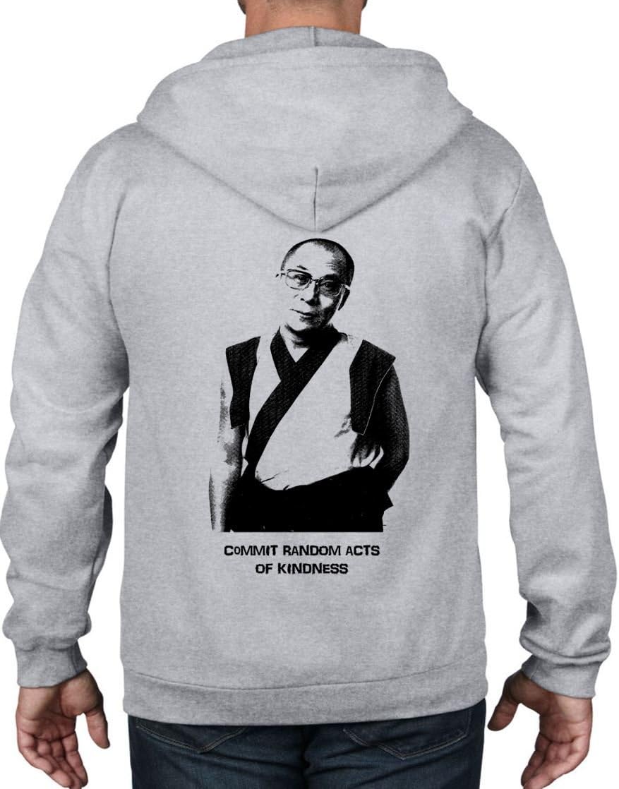 Tribal T-Shirts Men's Dalai Lama Commit Random Acts of Kindness Buddhist Full Zip Hoodie