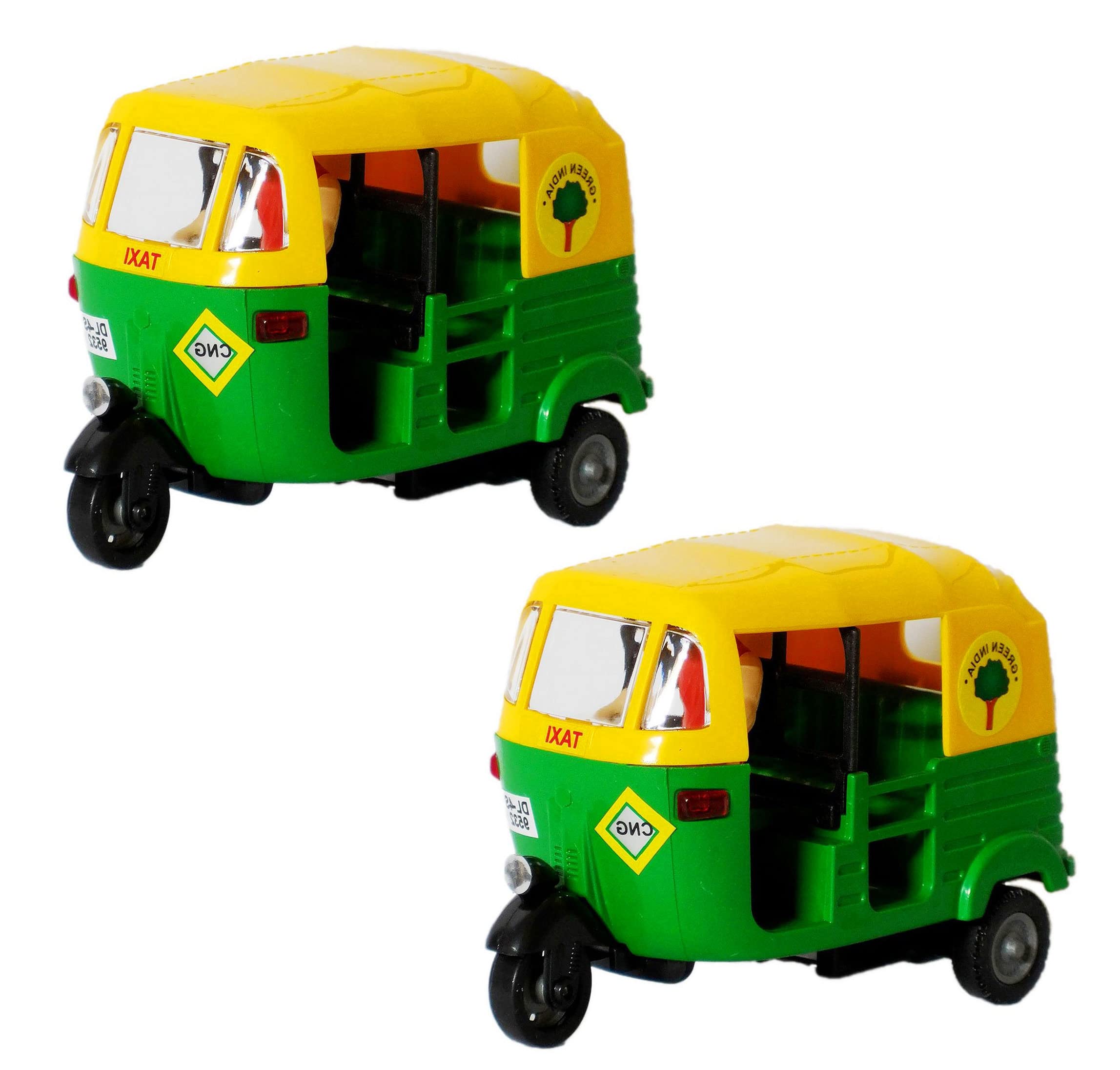 KOBBET® Toys Plastic Pull Back Auto Rickshaw, Vehicle Toy for Kids 3 Wheeler Auto Rikshaw for Kids Yellow & Green Auto for Kids Push Back and Go Toy Best Return Gift Set for Kids (2 Piece) (B09Z94TXF4) Amazon Price History, Amazon Price Tracker