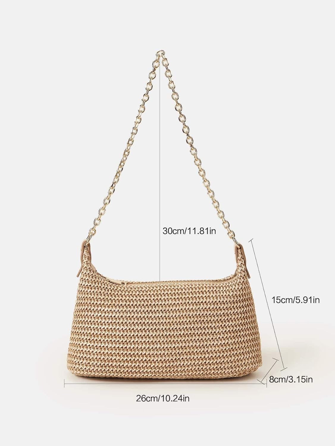 Verdusa Women's Straw Woven Shoulder Bag Tote Handbag Summer Beach Purse Vacation Bags
