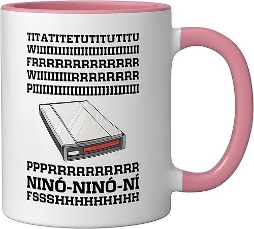 Miniatura 2 de 90s Nostalgia Retro 90s Dial Up Internet Vintage Ceramic Mug, PinkWhite