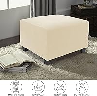 Vista 26 de NeColorLife Funda para Otomán Rectangular de Tela Jacquard Funda Elástica Gruesa Cubiertas de Taburete Reposapiés para Otomán Cuadrado y Rectangular